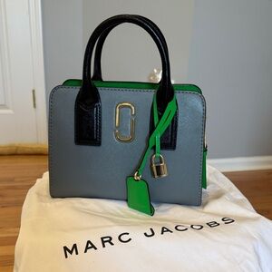 Marc Jacobs Gray and Black Satchel with Gold Accent
